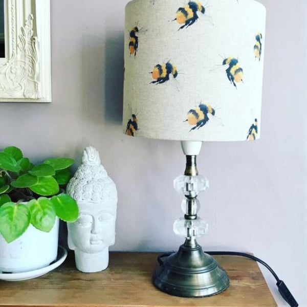 Bumblebee lampshade, bee lampshade, bee lamp, bee light, bumblebee light.