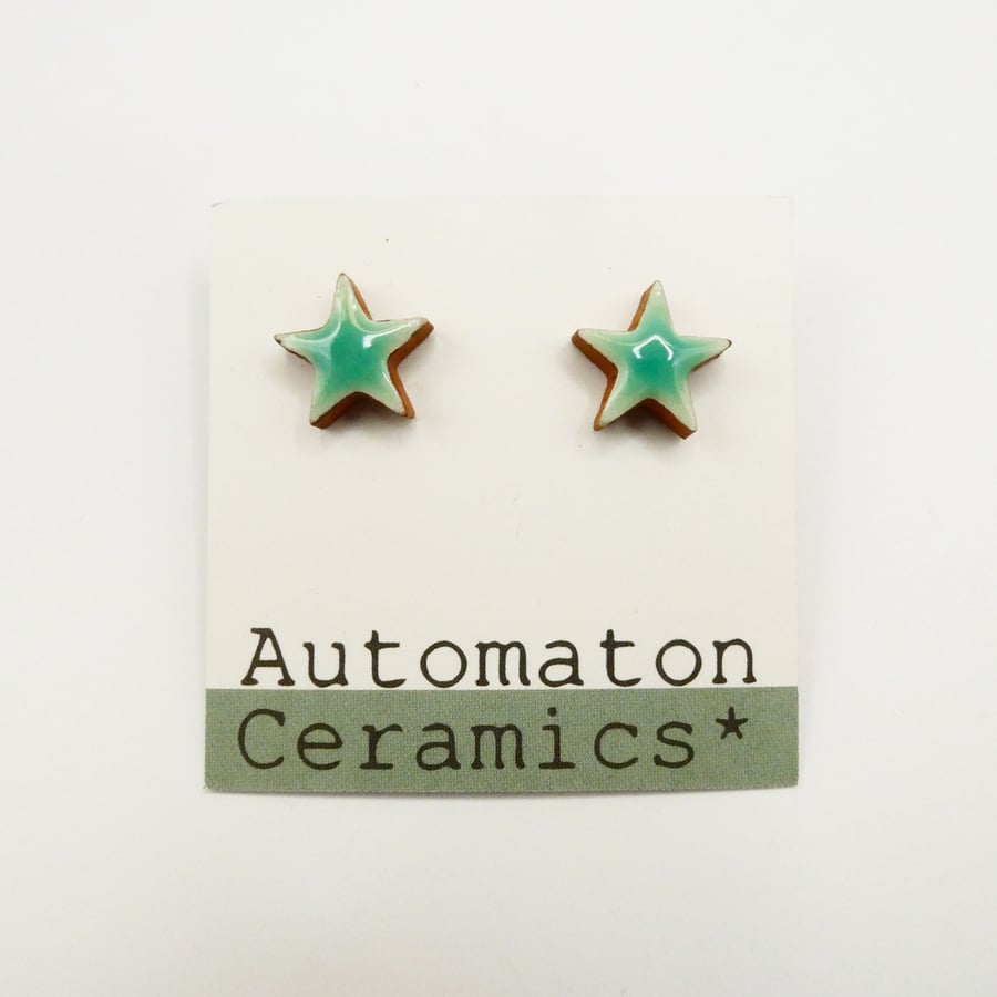 Turquoise stud earrings, star shaped studs