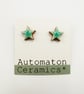 Turquoise stud earrings, star shaped studs - Image 1