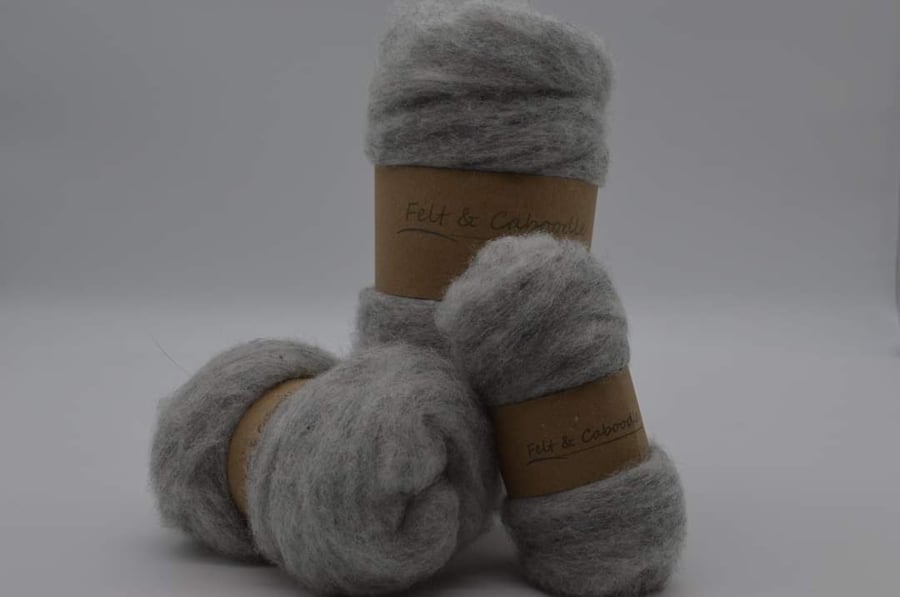Rain cloud Carded Corriedale wool fibre