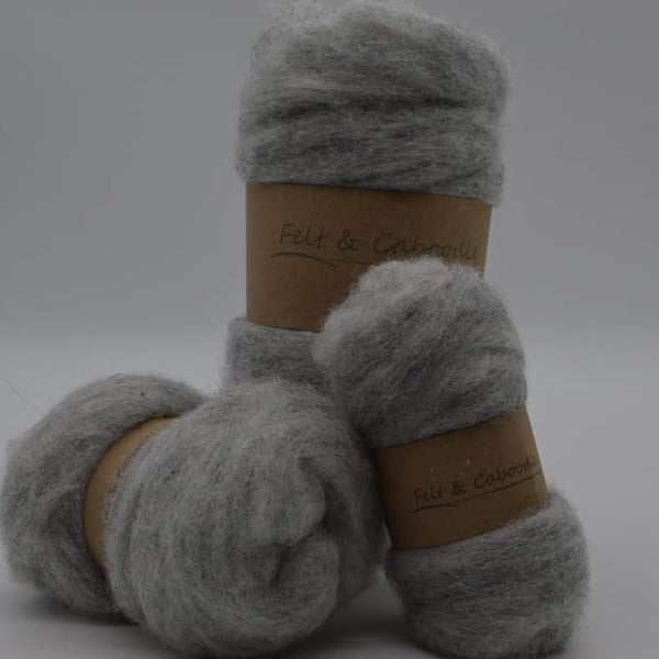 Rain cloud Carded Corriedale wool fibre