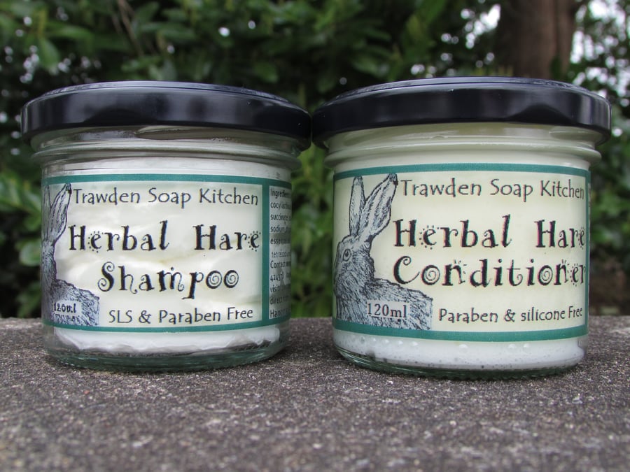Herbal Hare Shampoo and Conditioner, Conditioning Hair Care Set