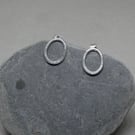 Silver pebble stud earrings - recycled sterling silver