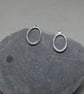 Silver pebble stud earrings - recycled sterling silver
