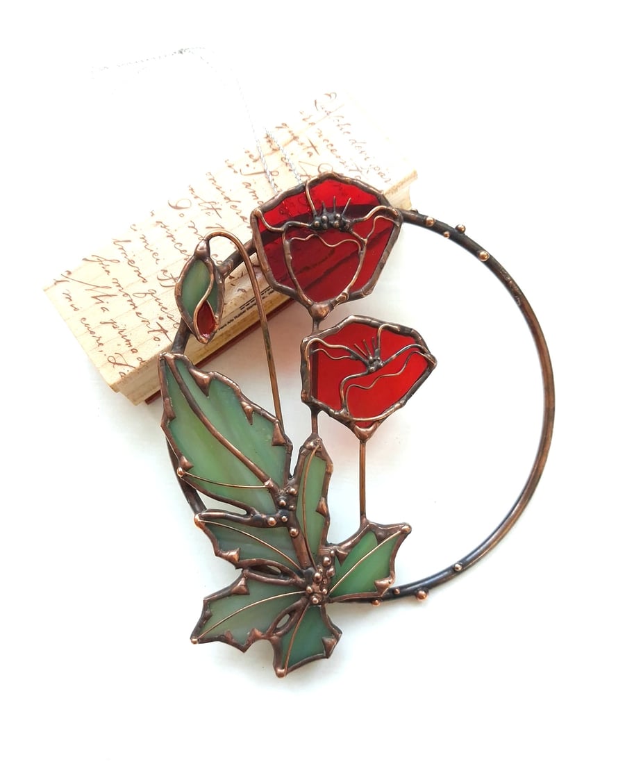 Stained Glass Poppy Ring - Summer Seconds