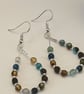 Facetted agate loop earrings - Image 1