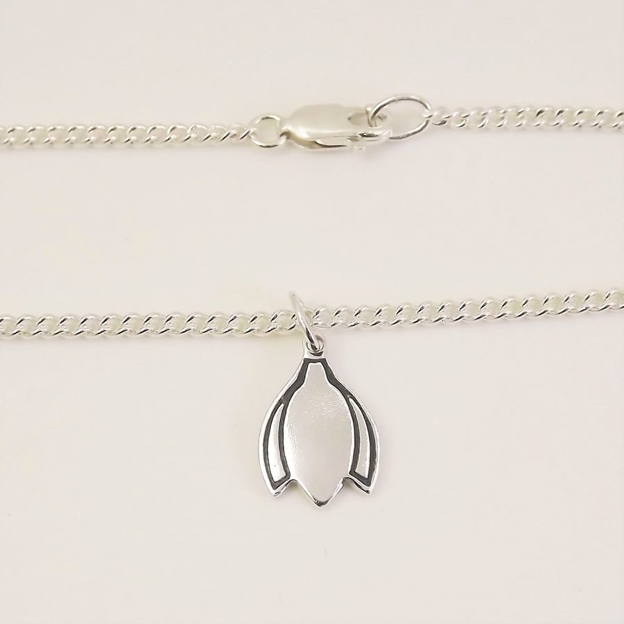 Snowdrop Anklet, Handmade from Sterling Silver