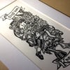 Season's Beatings - Limited Edition - Krampus Linoprint