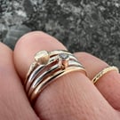 Gold and Silver Stacking Rings - delicate and elegant - size O