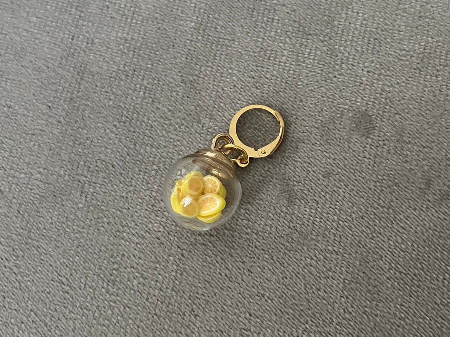 Lemon Ball Bauble Stitch Marker Progress Keepers for Knitting Crochet