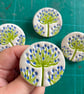 Handmade Ceramic Agapanthus brooch, Hand Made Pottery Badge
