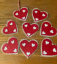 Handmade Red & white heart gift tags