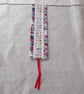 Bookmark - vintage drawn thread work blue, red and white - Image 3