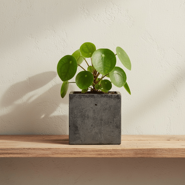 Square Graphite Concrete Plant Pot - Neutral Dark Grey Pot Cover (cpp17)