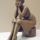'Meditation' Stylized Female Bronze Resin Sculpture Domestic Size Statue