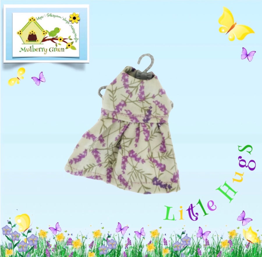 Reserved for Kat Lavender Sprig Dress to fit the Little Hugs dolls 