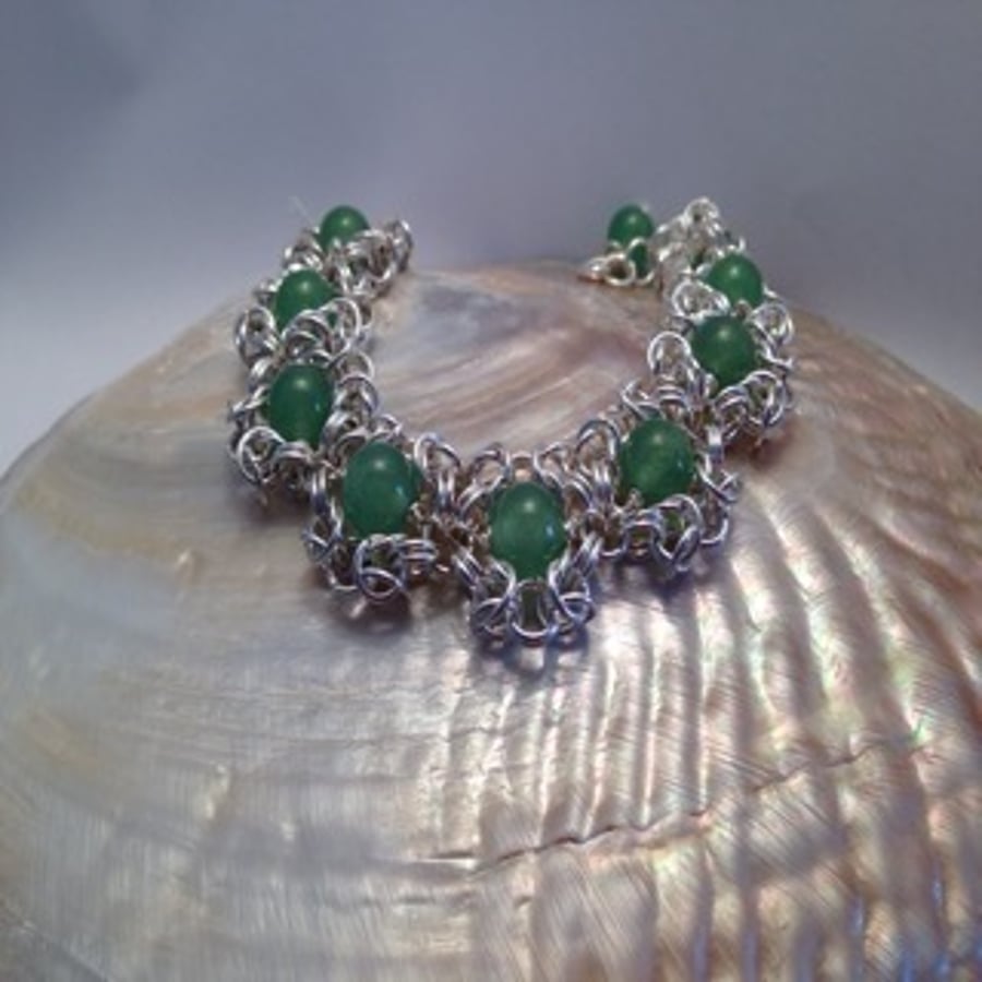 Green Adventurine chainmaille bracelet