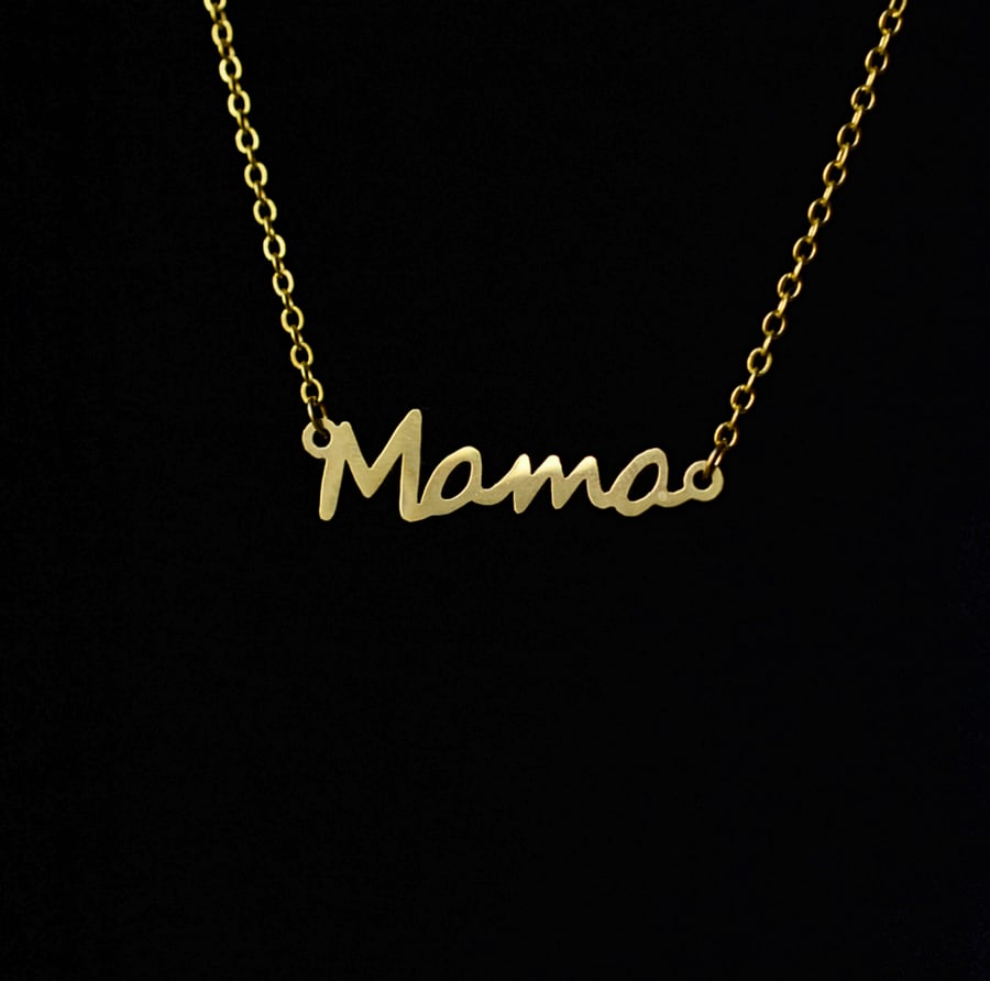 18k Gold plated Mama pendant necklace, mom necklace gift