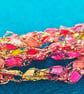 Crocheted necklace in shades of red and gold, lightweight - Image 5