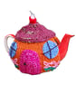 Country cottage tea cosy - hand embroidered, to fit a tea for one or two  teapot - Image 5