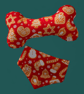 Christmas personalised dog bandana with matching toy bone size S