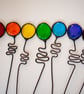 Stained glass flower pot plant stake, all rainbow colours sun catcher, plant acc - Image 4