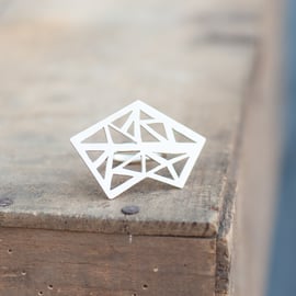 Statement Triangles Ring Hand Sawn from Sterling Silver