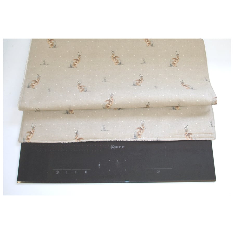 Induction Hob Mat Pad Cover Hares Oven Kitchen Surface Saver Brown Hare