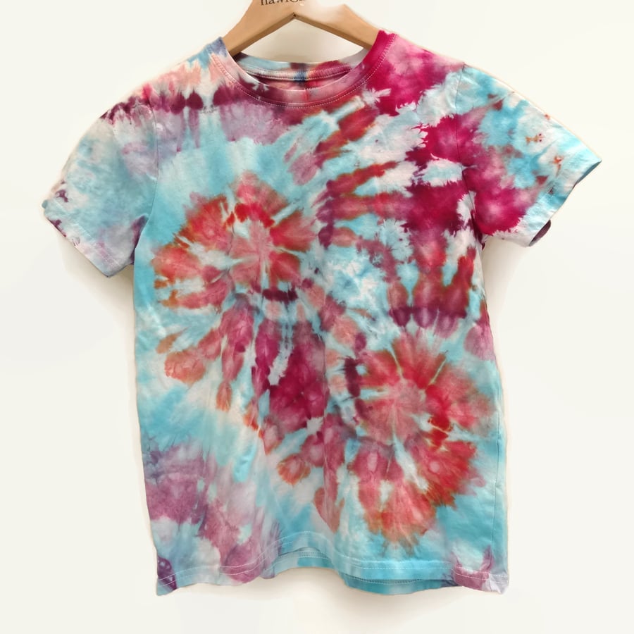 Tie Dye Spirals T-Shirt 10 to 12 Years Blue
