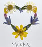 Handmade Real Pressed Flower Heart, Mother's Day, birthday,  Greeting Card  - Image 3