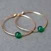 Gold Filled Hoops - Green Onyx large