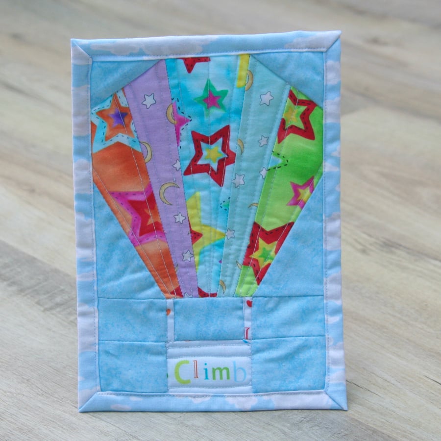 'Up Up and Away' Hot Air Balloon Mug Rug Coaster