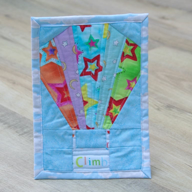 'Up Up and Away' Hot Air Balloon Mug Rug Coaster