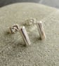 Small Silver Bar Earrings, Minimalist Studs, Contemporary Jewellery - Image 4