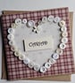 Cariad Welsh Square Button Heart Card Size 5" x 5" (12.5cm x 12.5cm) - Image 3
