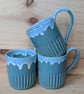 Scandi drippy blue mug - Image 9