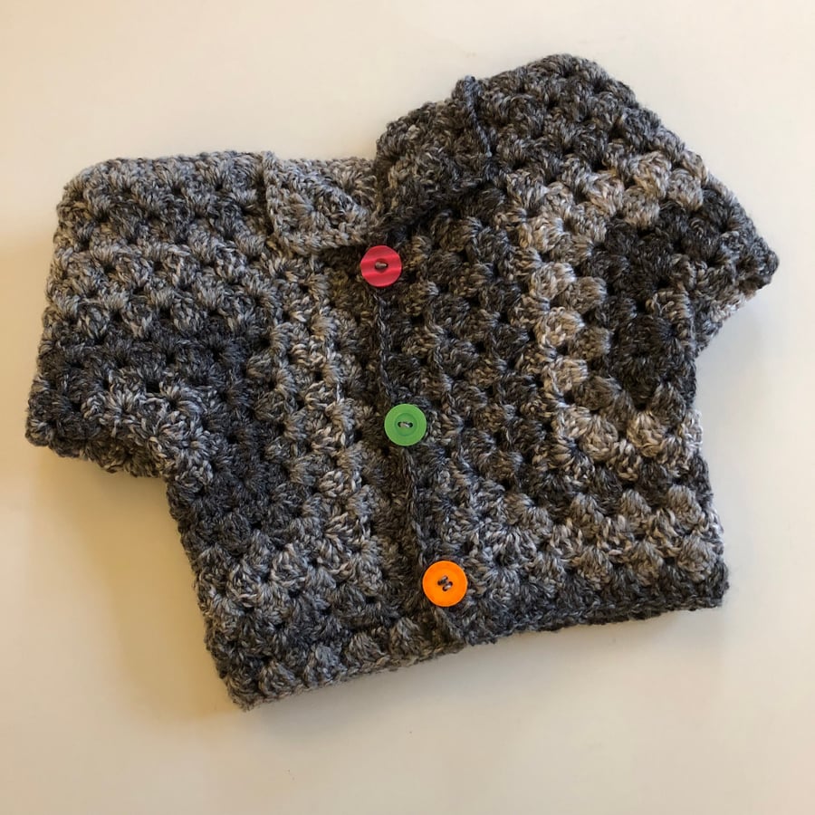 Hexi Cardi, Baby Cardigan, New Baby Gift, Granny Square Crochet Cardigan