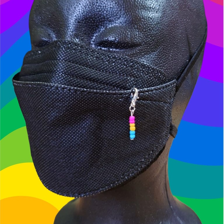 Pansexual pride beaded charm