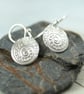 Silver Petal Dainty Spiral Drops Spiral Pattern Art Nouveau Birthday Bridesmaid  - Image 3