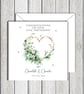 Civil Wedding Day Green floral Heart Card