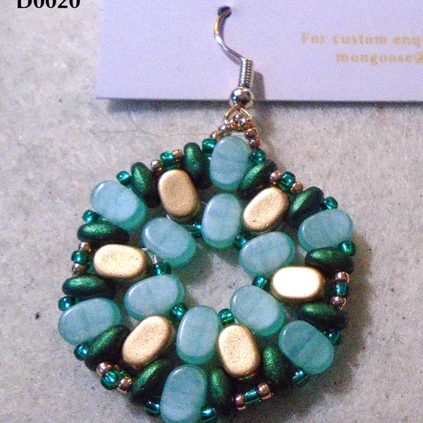 Hexagonal bead earrings (customisable)