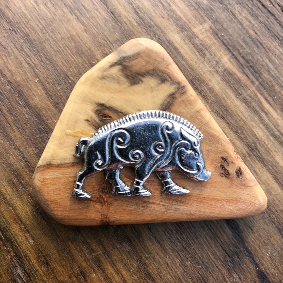 Pictish Boar Yew Brooch