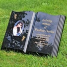 Memorial Grave Marker Grave Stone Headstone Flat Headstone Open Book Bible 