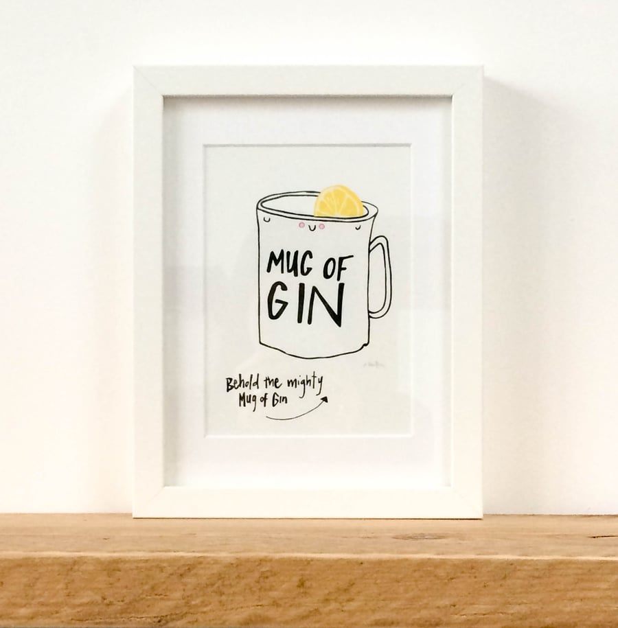 Mug of Gin Framed Print 