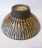 Bowl Stunning Black Vulcan Clay Striped Durable Stoneware Bowl Centrepiece. - Image 4