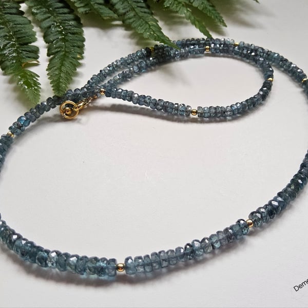 AA Grade Green Kyanite Gold Vermeil Necklace 