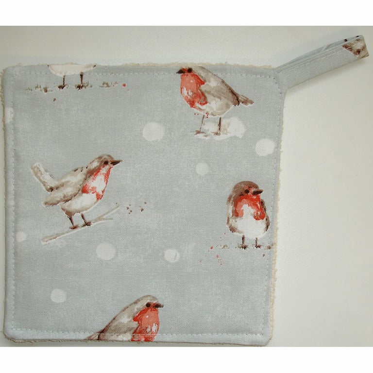 Christmas Pot Holder Potholder Kitchen Grab Mat Pad Xmas Robin Tableware