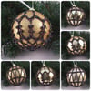 Christmas baubles boxed set of 6 large decorated with crochet lace (A26)