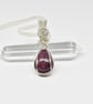 Ruby and Silver Wire Wrapped and Woven Pendant - Image 4