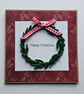 Unique Quilled Wreath Christmas Card Size 5" x 5" (12.5cm x 12.5cm) - Image 4